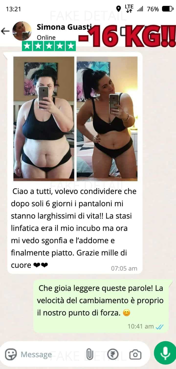 Prima e dopo della perdita di peso di una donna.