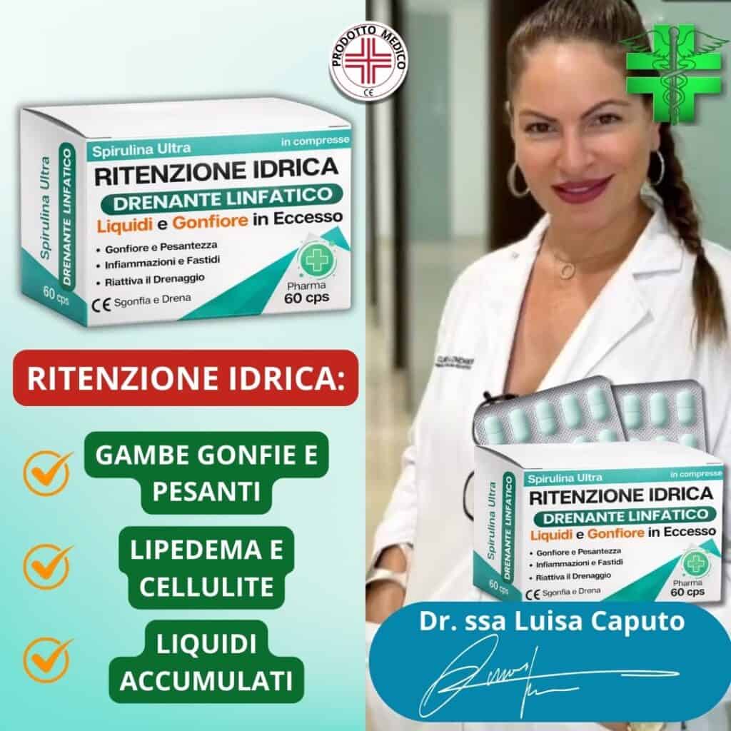 Integratore per ritenzione idrica e gonfiore alle gambe e cellulite.