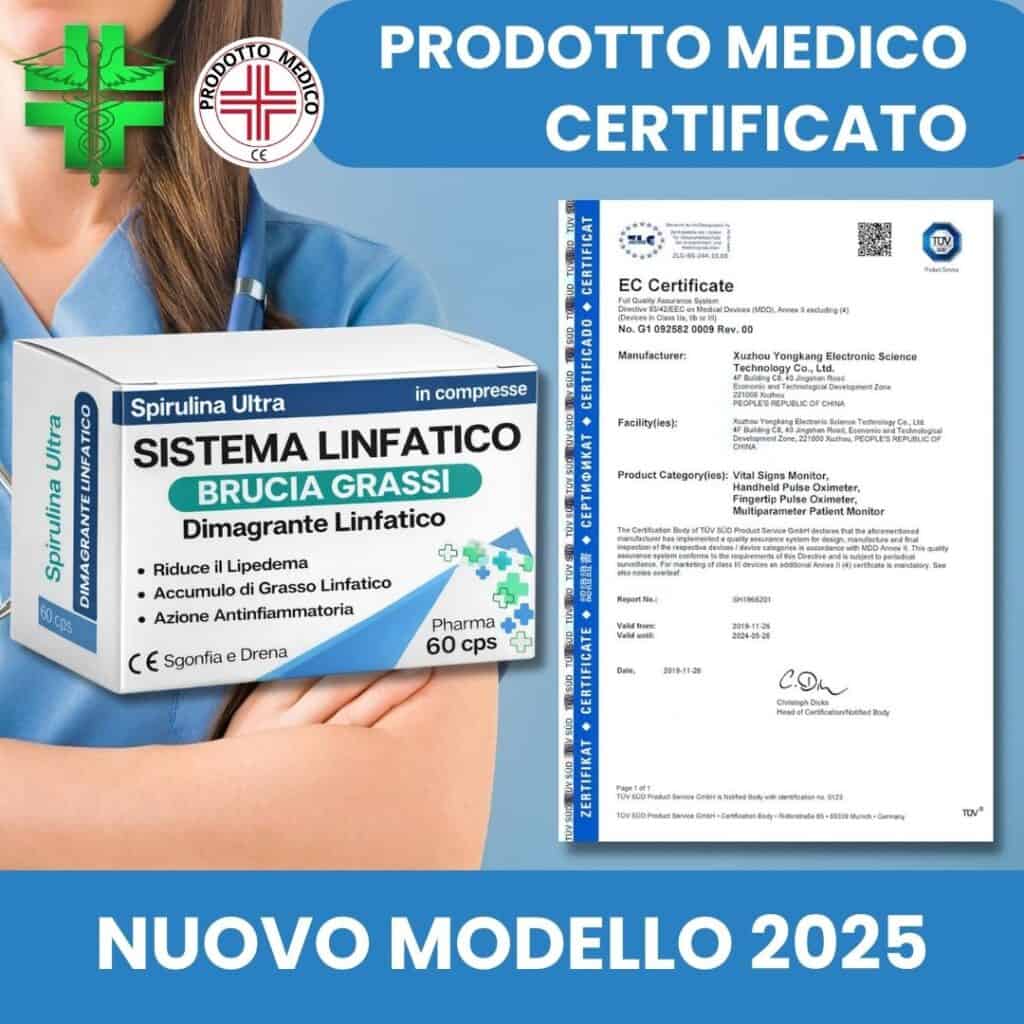 Integratore linfatico brucia grassi con certificazione medica.