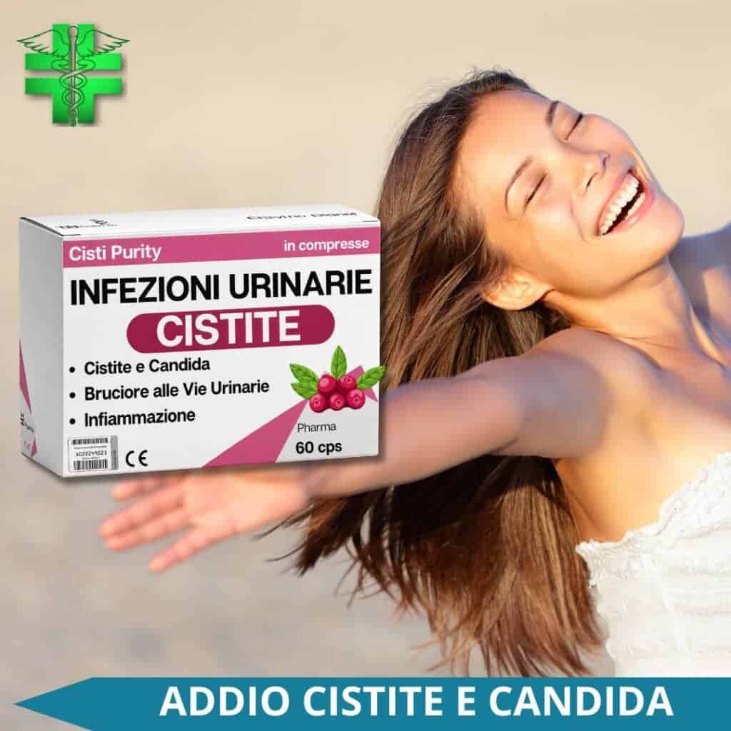 Integratore per infezioni urinarie, cistite e candida, con mirtillo rosso, 60 capsule.