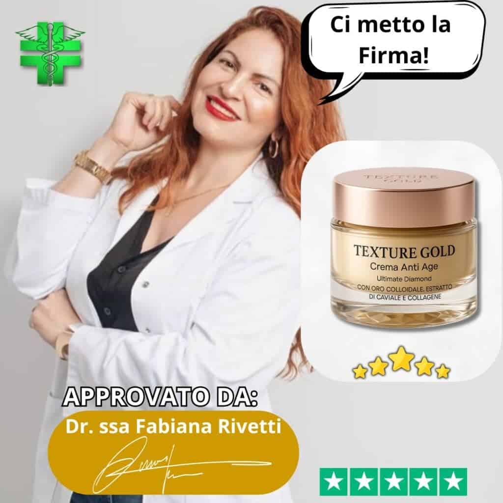 Crema anti invecchiamento Texture Gold con oro colloidale e collagene.