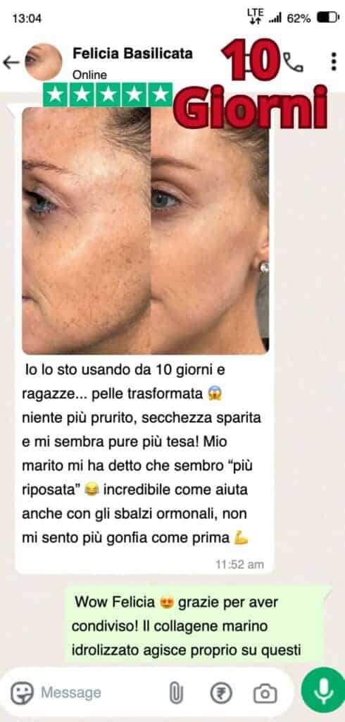 Trattamento anti-invecchiamento viso con crema, miglioramento visibile in 10 giorni.