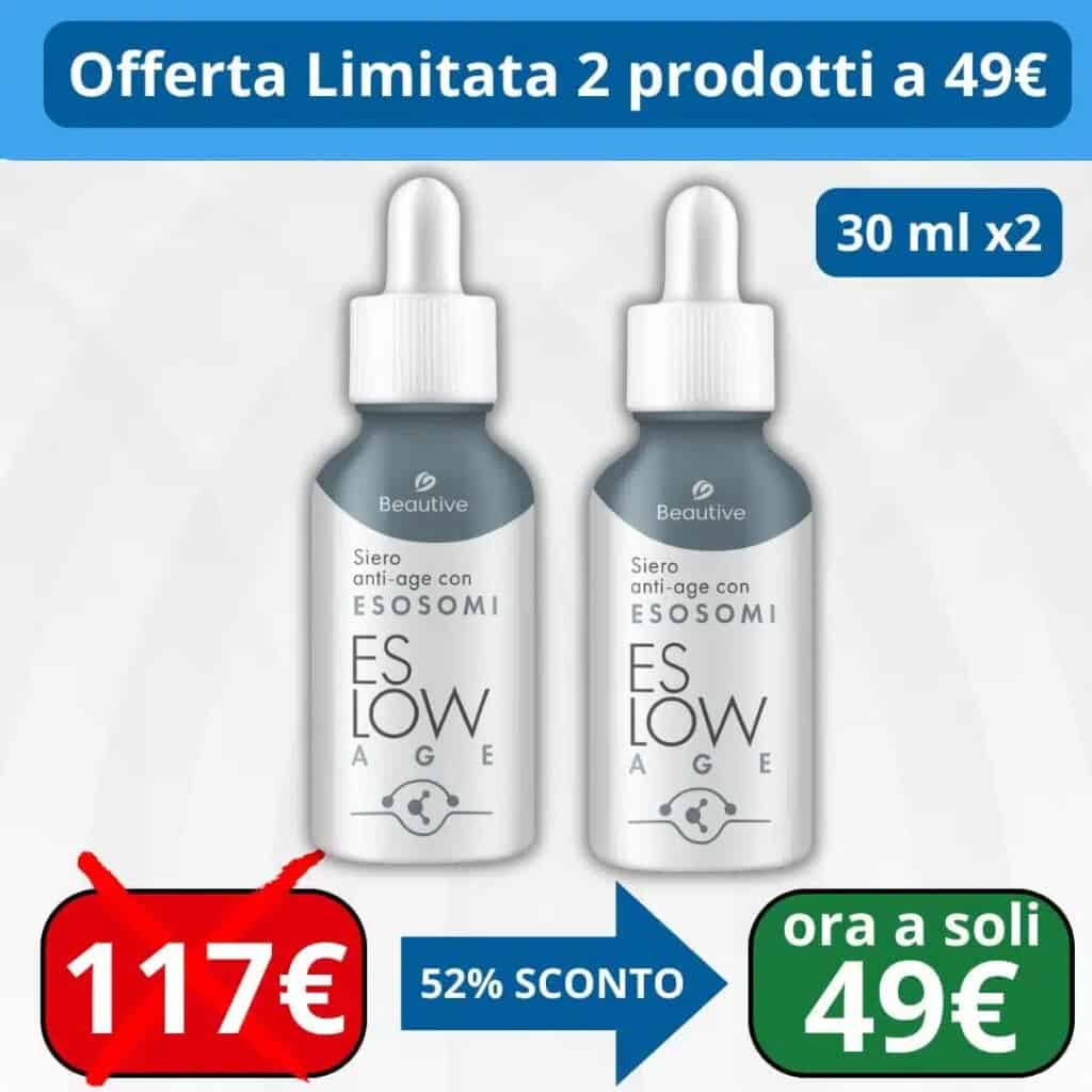 Siero anti-età con Esosomi in bottiglie da 30 ml, promozione limitata.