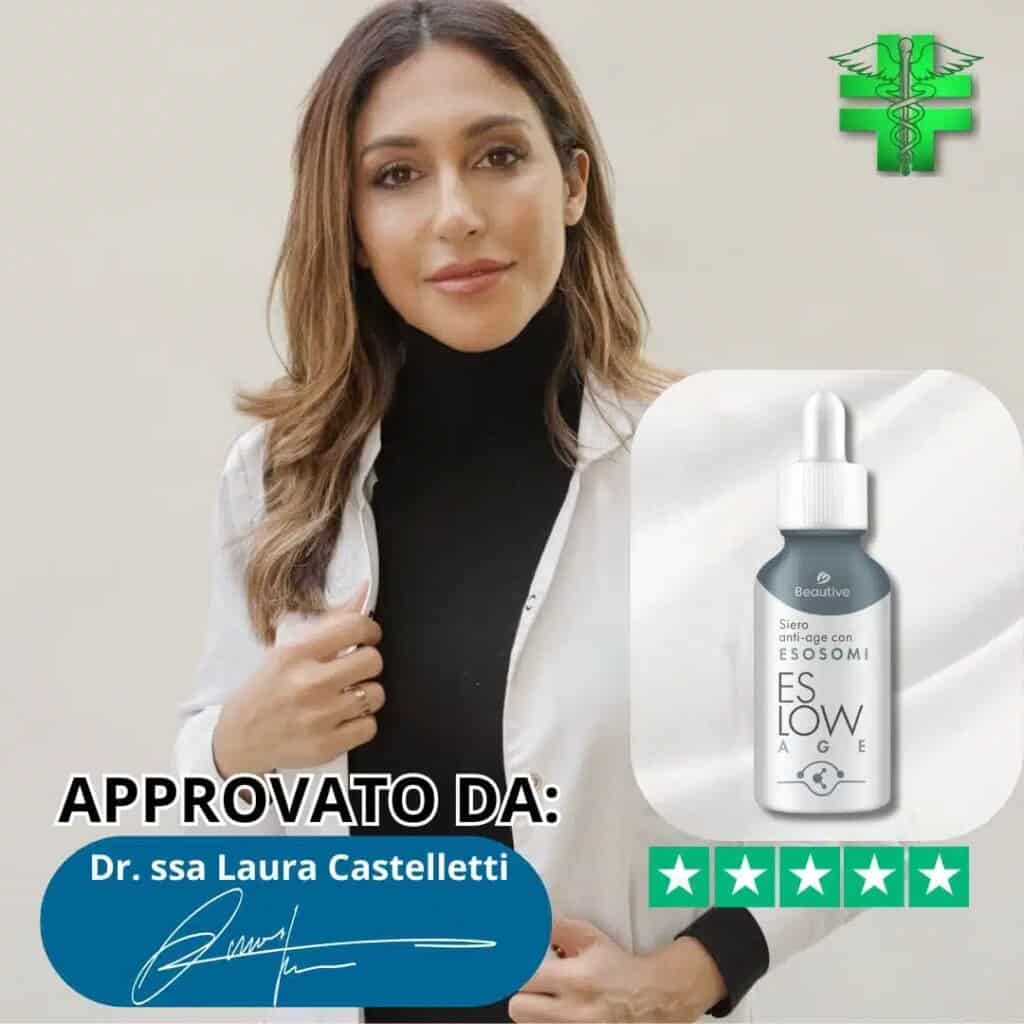 Siero viso con Esosomi, approvato da Dr. Laura Castelletti.